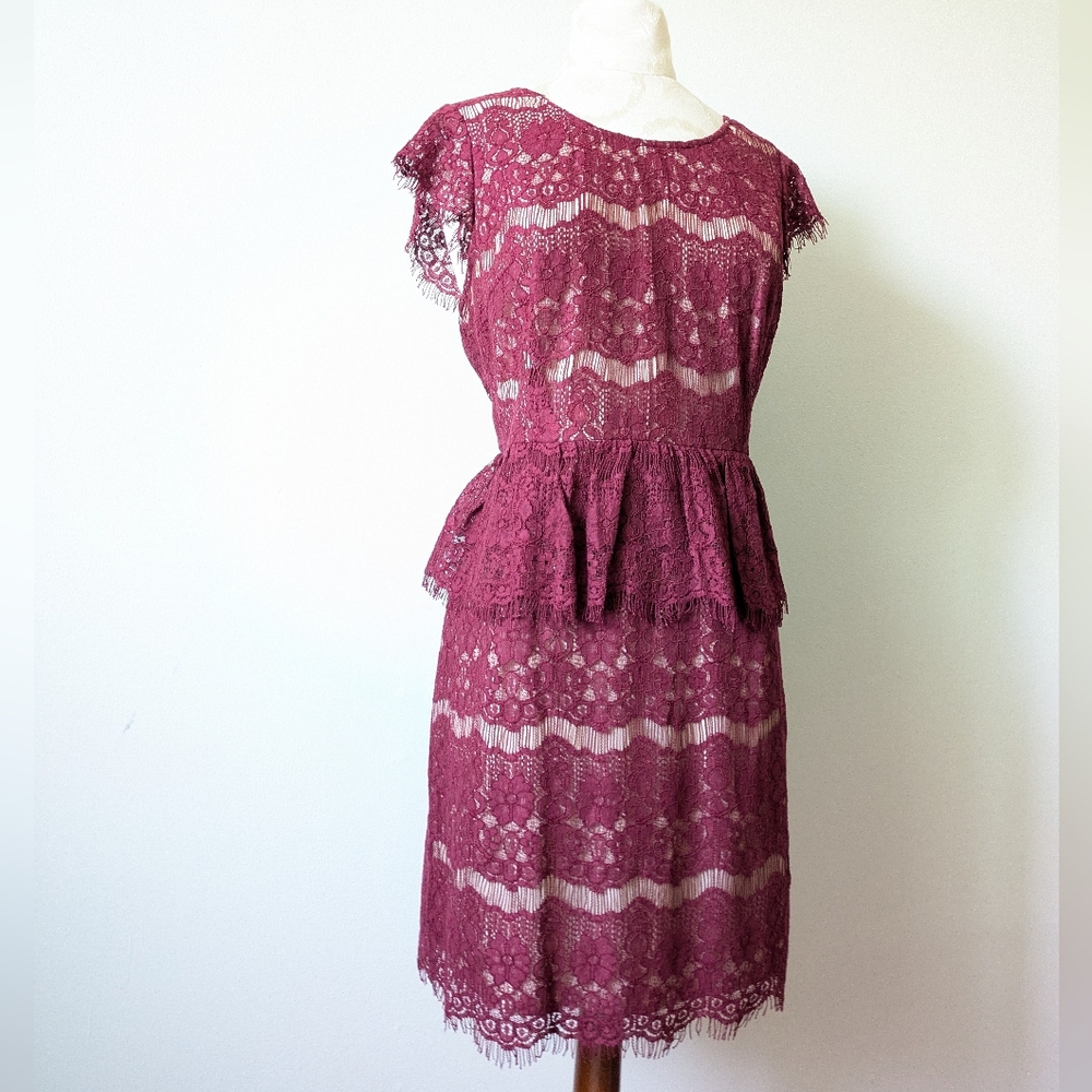 Maeve Burgundy Lace Dress